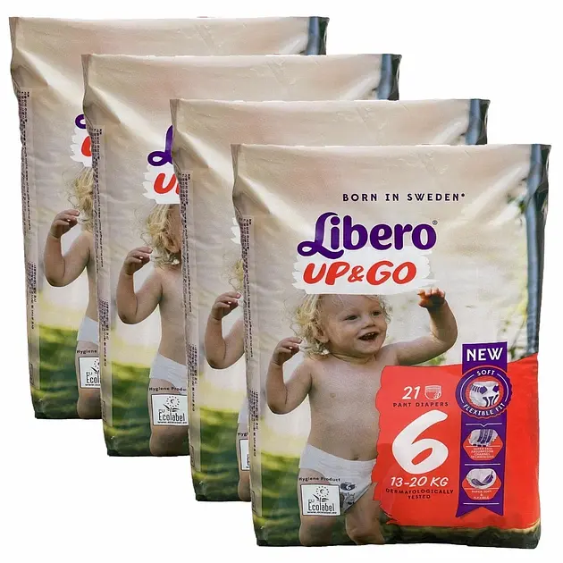 Підгузники - трусики Libero UP & GO 6 (13-20 кг), 84 шт