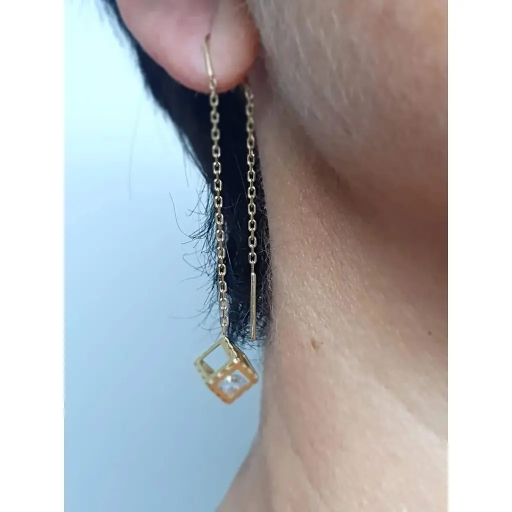 Золоті сережки-протяжки Імперія золота з фіанітами. СПП801(1)ЛИ - фото 2