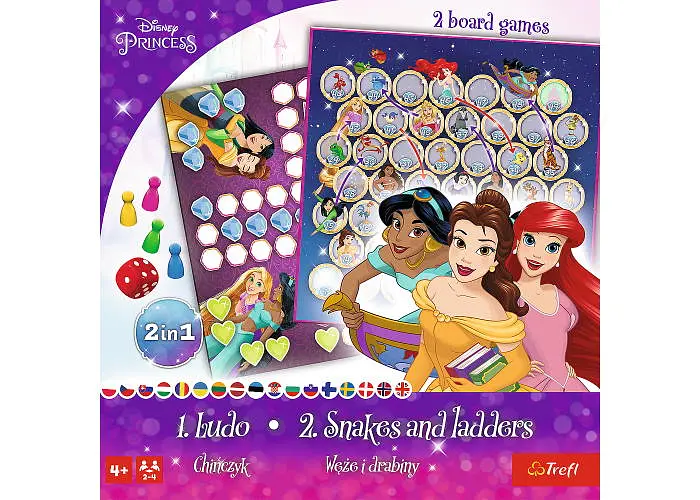 Настільна гра Trefl Лудо 2 в 1. Принцеси Діснея (Ludo 2 in 1: Disney. Princess) (02418) - фото 2