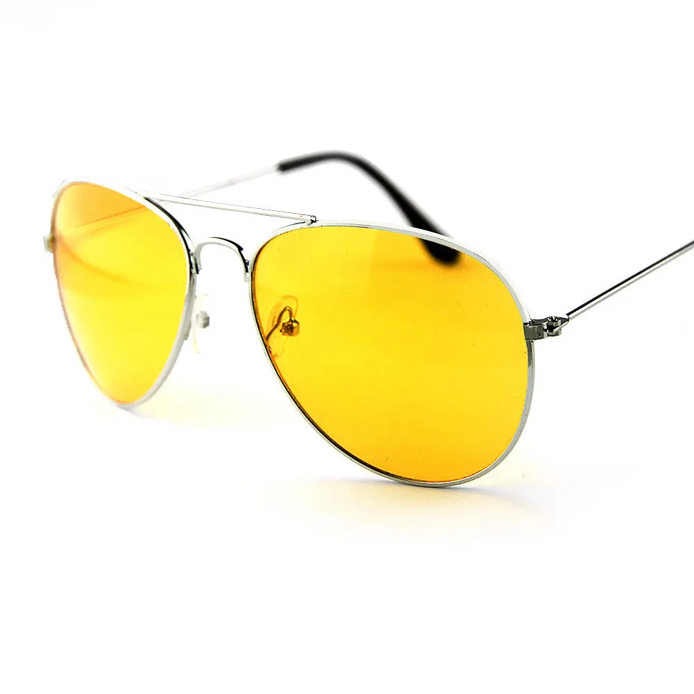Окуляри для нічного водіння Night View Glasses, жовті лінзи, металева оправа, авіатори - фото 4