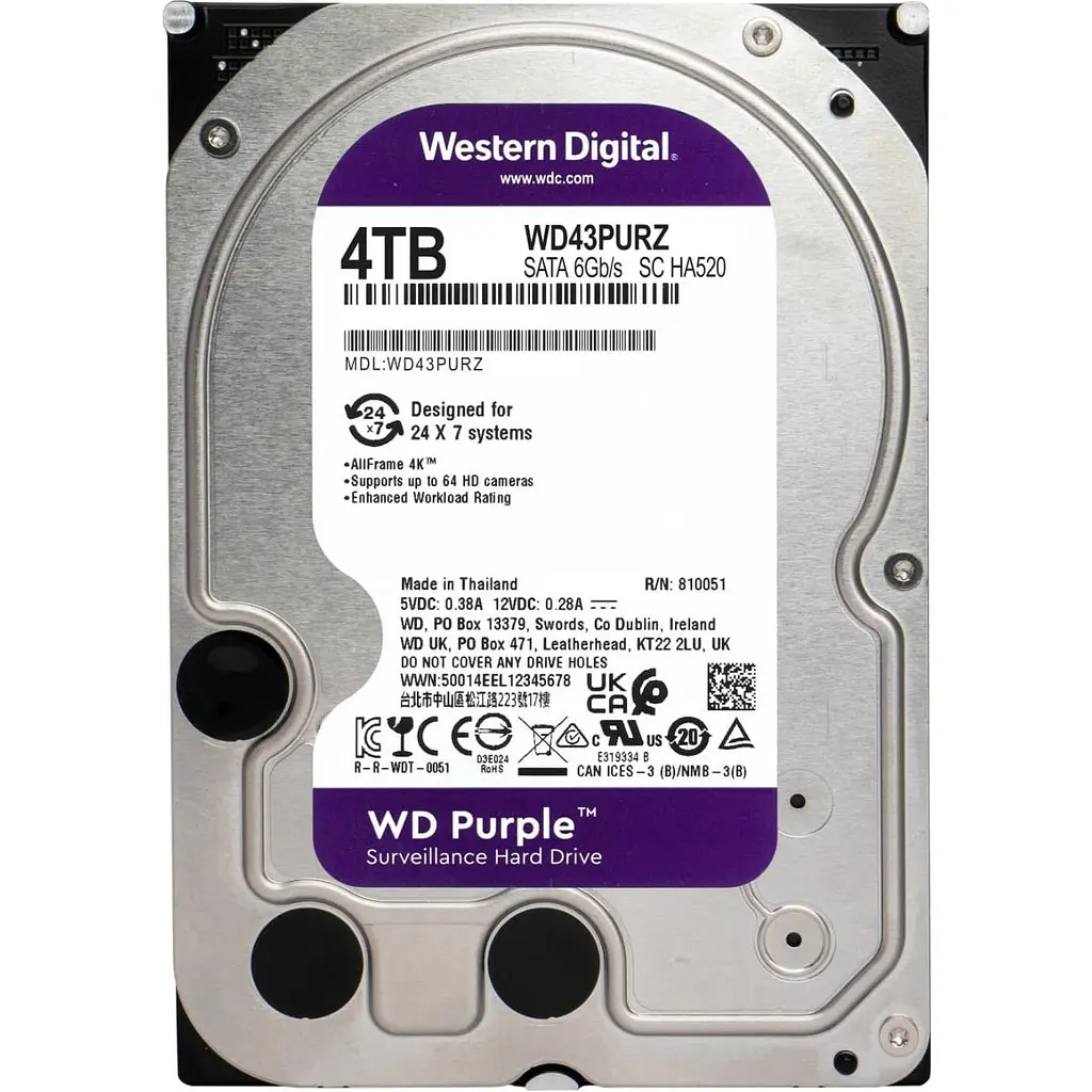 Жорсткий диск 3.5` WD Purple 4TB SATA 256MB (WD43PURZ) [141079] - фото 3