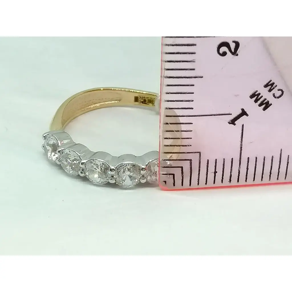 Золоте кільце Харківська ювелірна фабрика з фіанітами. 80469 16,5 - фото 5