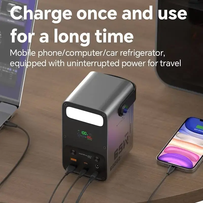Потужний PowerBank 60000 mAh 65 W PD для ноутбуків з DC виходом та ліхтарем - фото 3