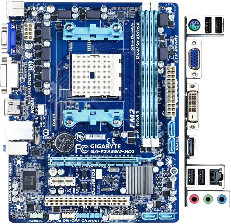 Материнська плата Gigabyte GA-F2A55M-HD2 Socket FM2 (GA-F2A55M-HD2) Б/В - фото 2