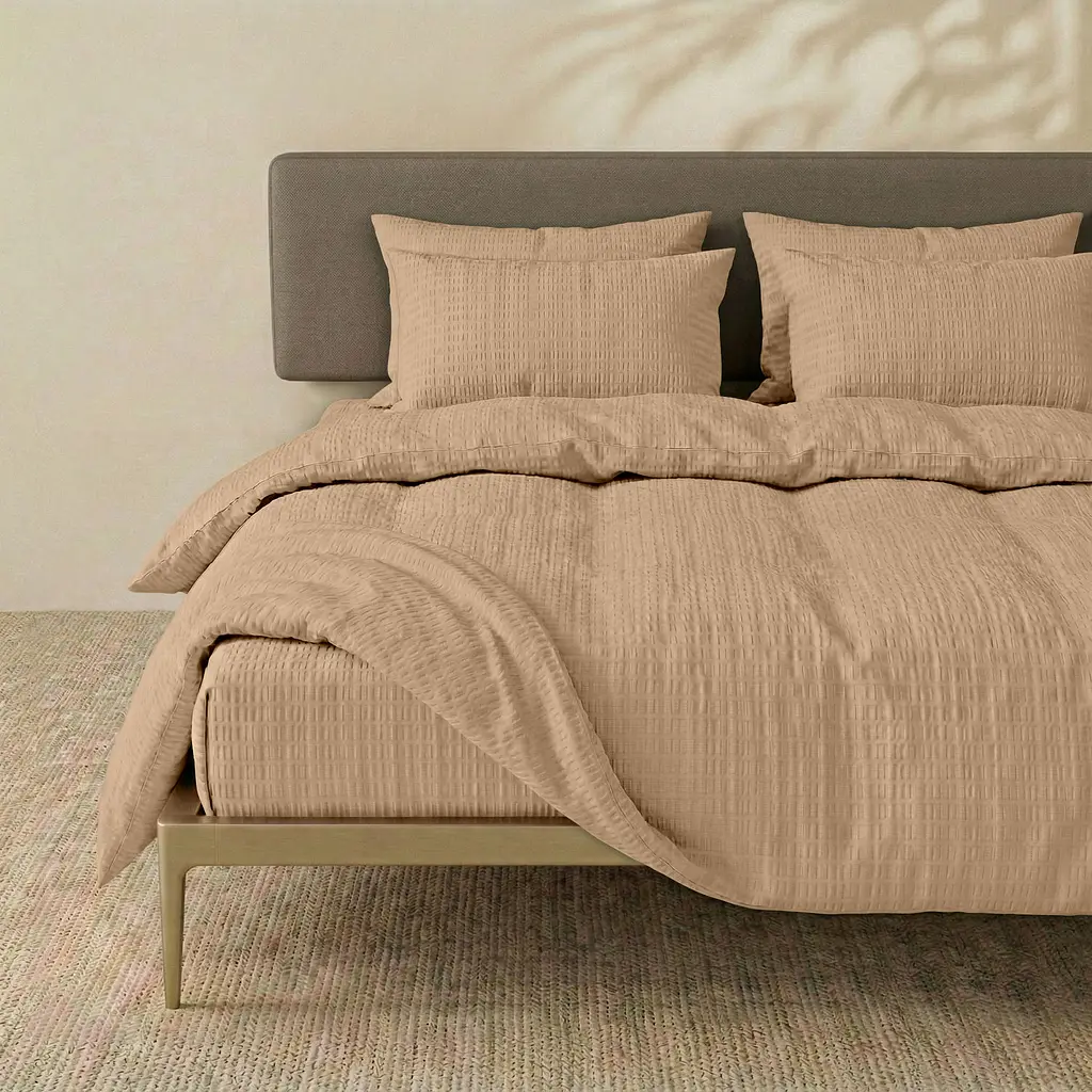 Простирадло на резинці з текстурованої бавовни 180х200х30 WARM SAND COSAS (2200000065919) - фото 3