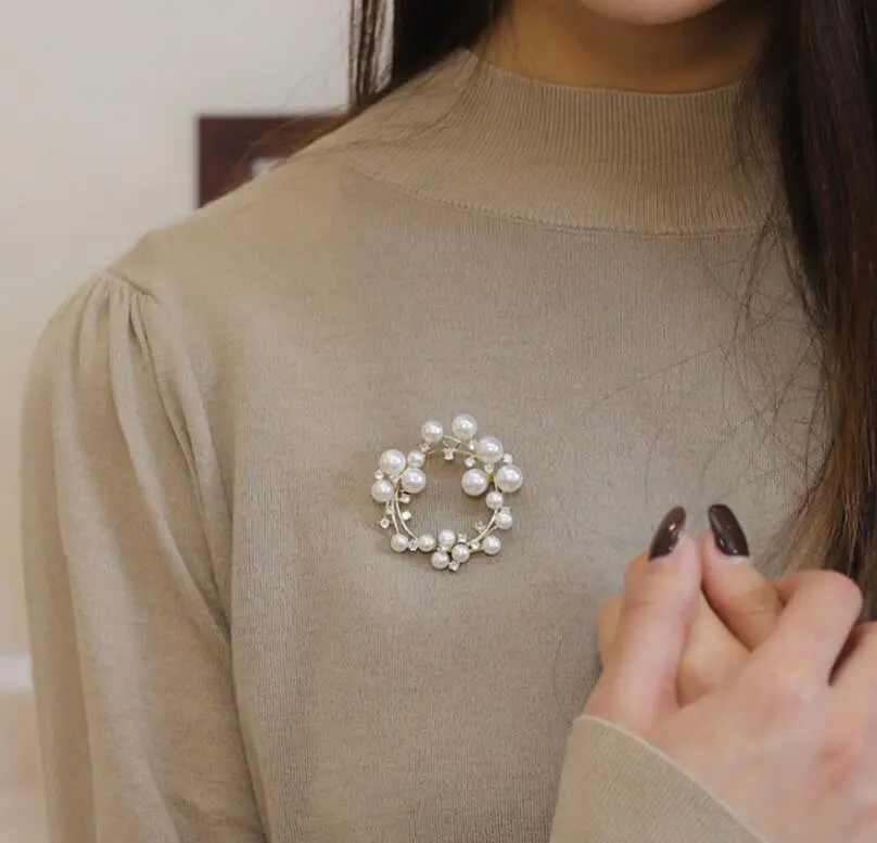 Брошь Венок жемчуг (494693304) - фото 3
