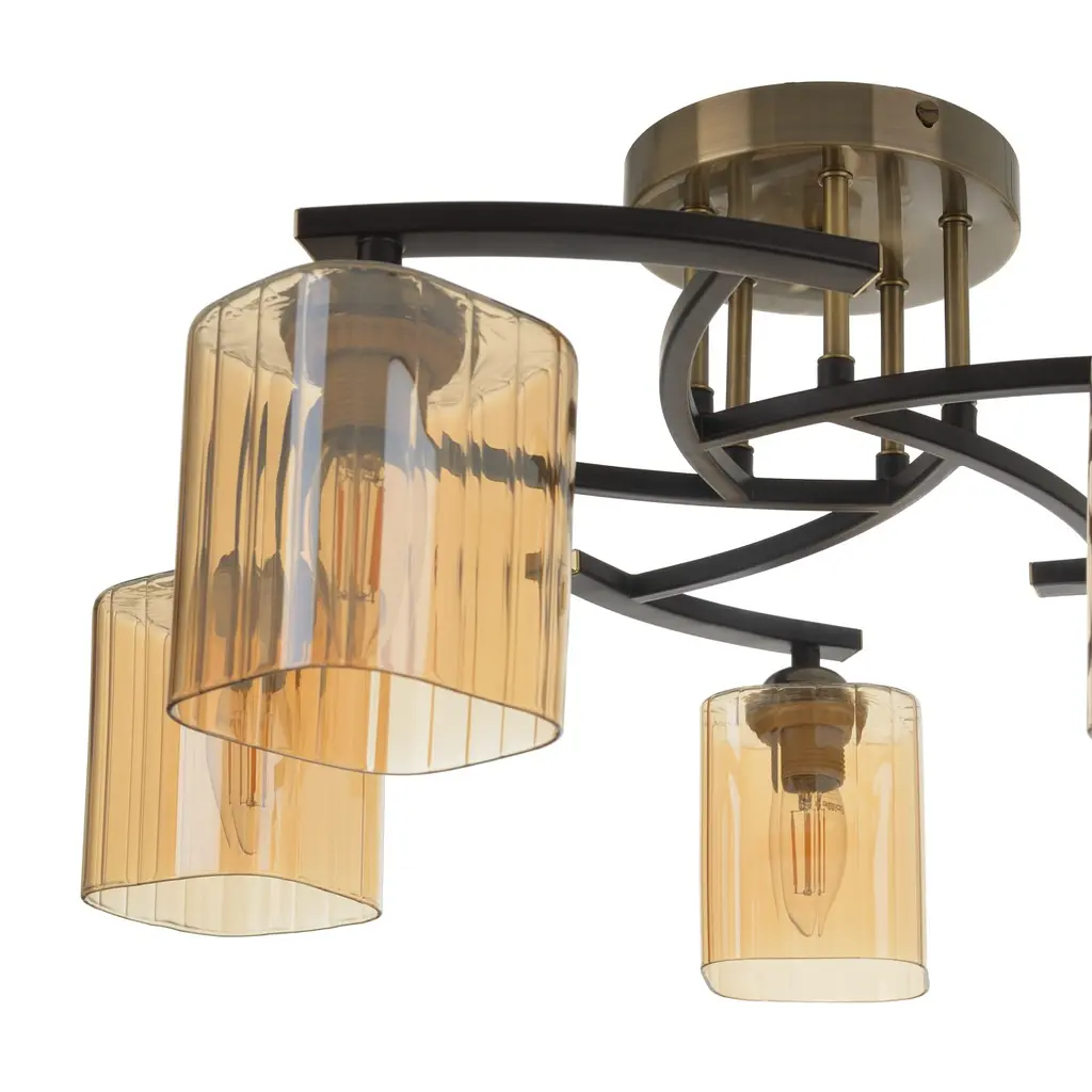 Люстра потолочная Brille в спальню E27 60W BK (LK-654C/5) - фото 4