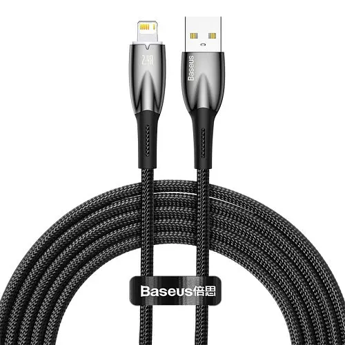 USB кабель Baseus Glimmer Series Fast Charging Data Cable USB to iP 2.4A 2m чорний CADH000301 дефект