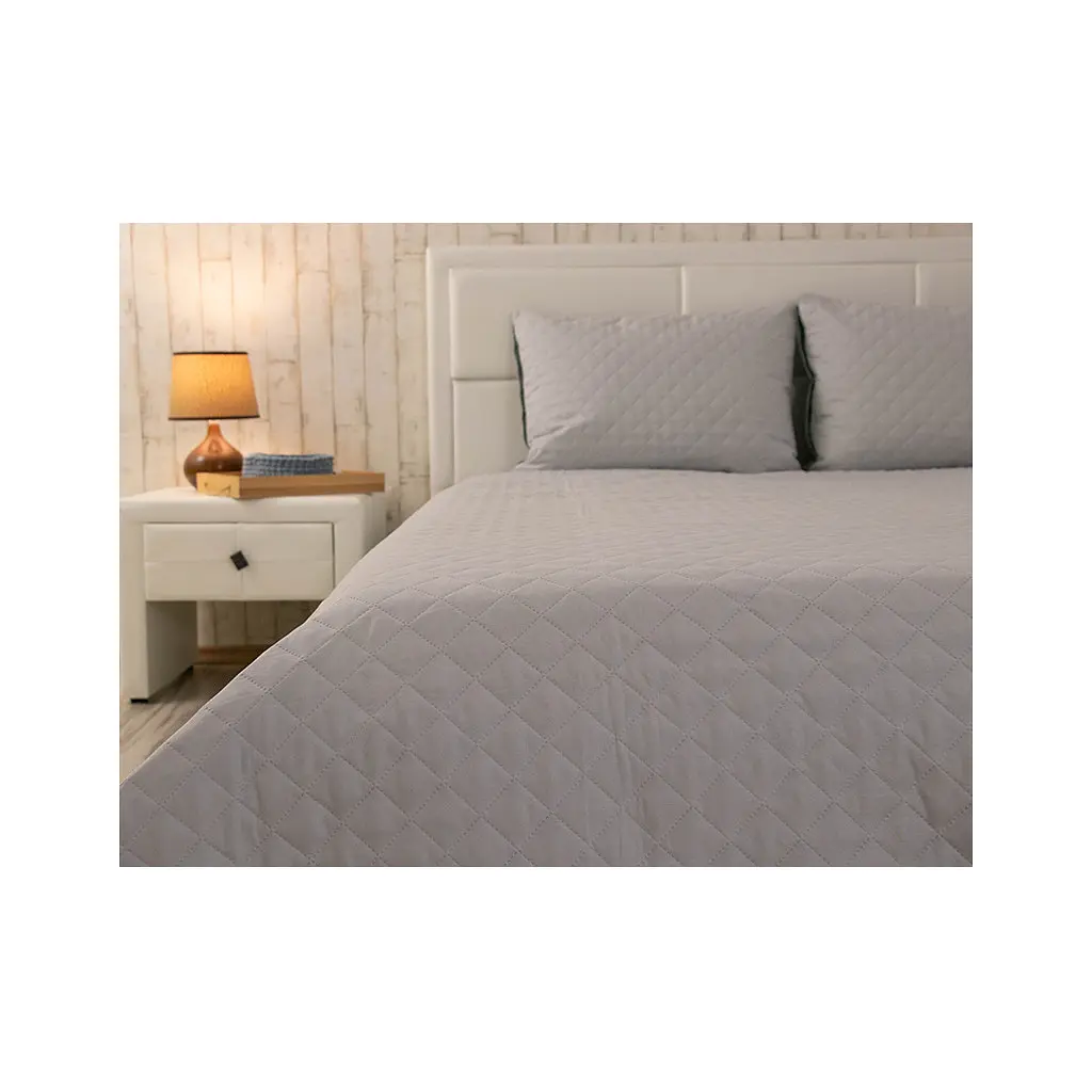 Покривало Руно двостороннє декоративне Velour Dark Grey ромб 150х220 см (360.55_Dark Grey ромб) - фото 9