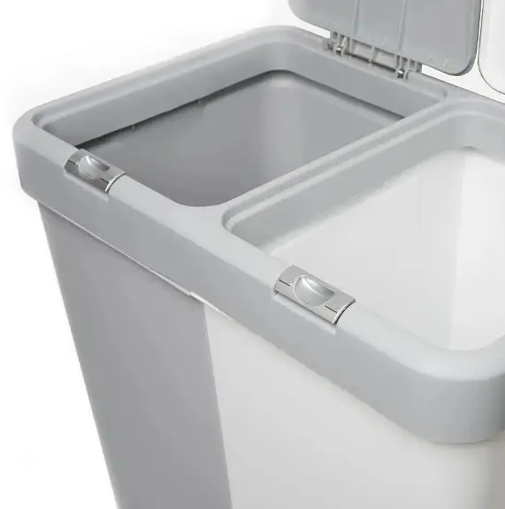 Кошик для білизни Motek подвійний білий/сірий 40+40 л (MT-09) - фото 2