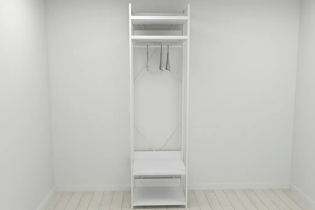 Шафа Гардероб Уні секція 2 серії Конект Ferrum-decor 220x60x50см Білий метал ДСП Білий 32 мм (FRD-104543) - фото 8