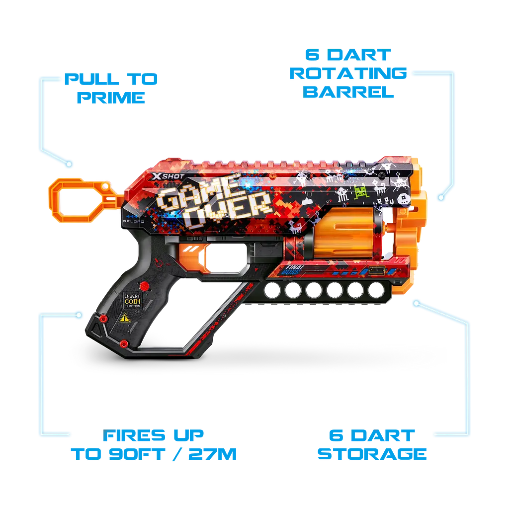 Швидкострільний бластер Zuru X-Shot Skins Griefer Game Over, 12 патронів (36561D) - фото 5