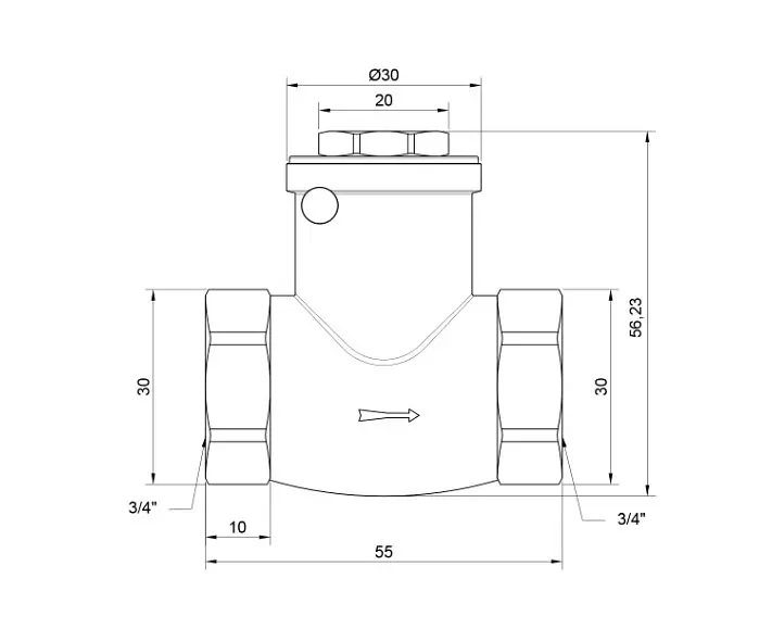Обратный клапан лепестковый Thermo Alliance Standart 3/4" ВВ (низкого давления) SD242W20 - фото 3