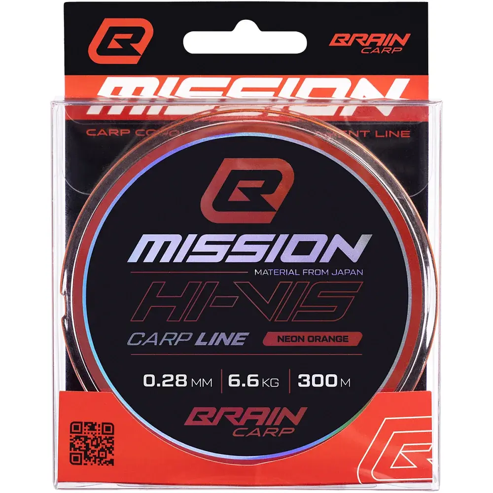Волосінь Brain Mission Carp Line (Neon Orange) 300m 0.28mm 6.6kg - фото 2