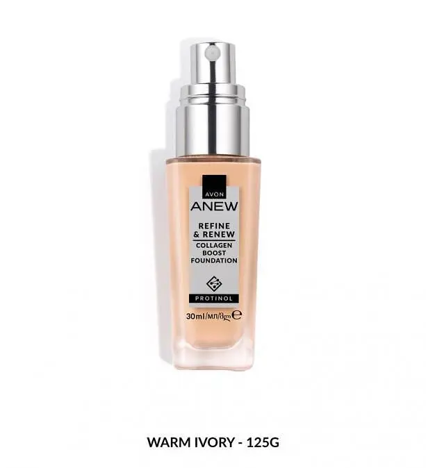 Тональний крем для обличчя Avon Anew з протінолом «Досконалість та оновлення» 125G Тепла слонова кістка, 30 мл (158511658)