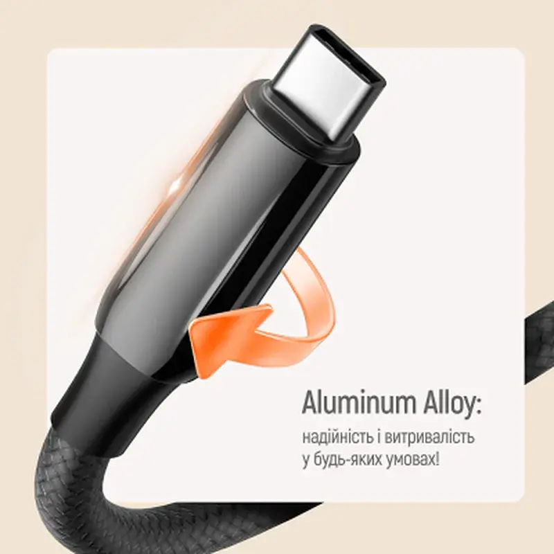 Дата кабель USB-C to USB-C 1.0m (PVC+Aluminum Alloy) (PD Fast Charging 240W) 5А black ColorWay (CW-CBPDCC069-BK) - фото 11
