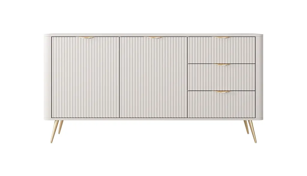 Комод Perfect Home Ланте/Lante 2-дверный с 3 ящиками и золотыми ножками 2D3S/163 Беж (PFH-091180) - фото 5