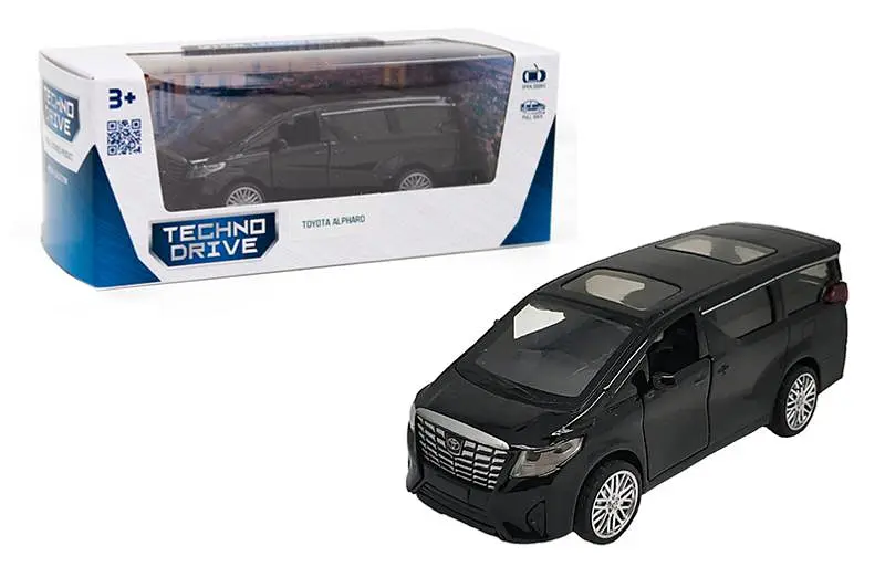 Іграшковий мікроавтобус металевий Toyota Alphard чорний TechnoDrive