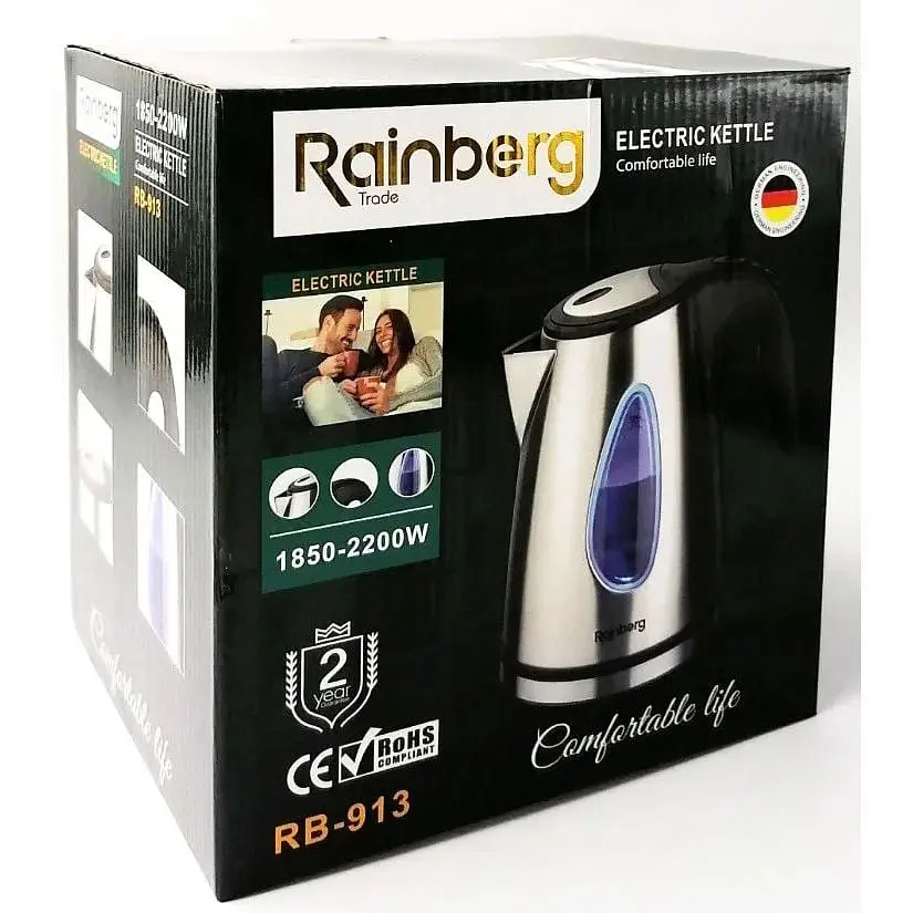 Електрочайник із нержавіючої сталі Rainberg RB-913 1850 Вт дисковий 2.0 л - фото 8