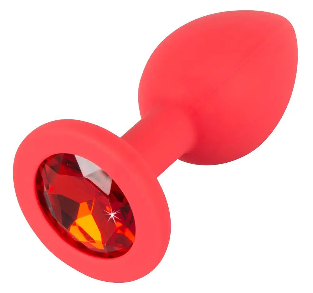 Анальна пробка з кристалом Colorful Joy Jewel Red Plug Small 7.2 см (червоний) - фото 3
