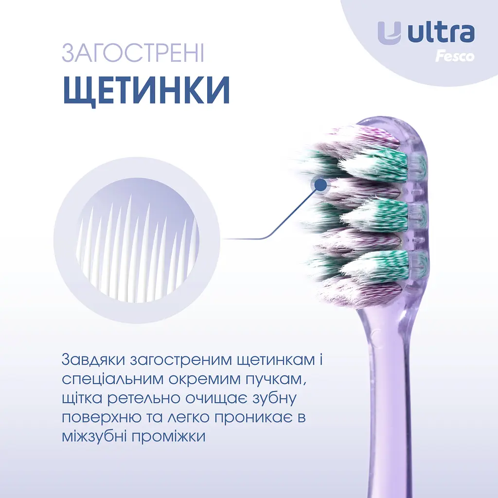 Зубная щетка Fesco Ultra Multibrush фиолетовая - фото 5