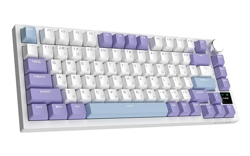 Клавіатура бездротова Ajazz AK820 Pro Flying Fish Switch Пурпуровий RGB With Screen (AK820PRO-FF-PWB) - фото 5