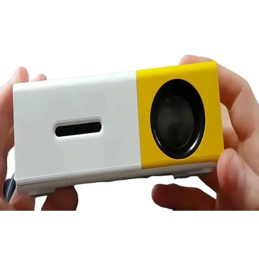 Портативный мини проектор Panoplus YG-300 Protech LED Projector Full HD с динамиком и с USB Sony бело-желтый (YG-300_1442) - фото 4