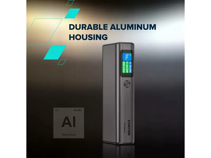 Зовнішній акумулятор (Power Bank) Canyon OnPower 230 20000mAh 130W Dark Grey (CNS-CPB230DG) - фото 7