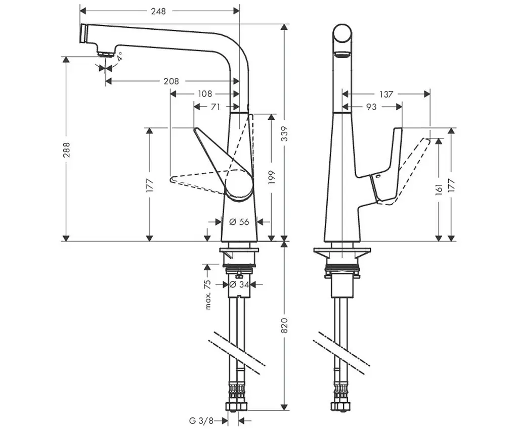 Смеситель для кухни Hansgrohe Talis Select S 72820000 Хром - фото 2
