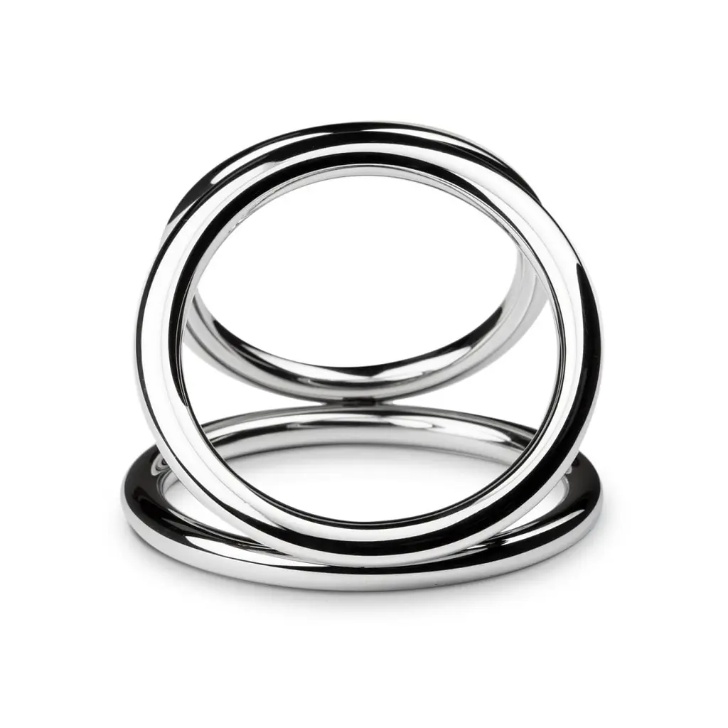 Потрійне ерекційне кільце Sinner Gear Unbendable Triad Chamber Metal Cock and Ball Ring Large - фото 2