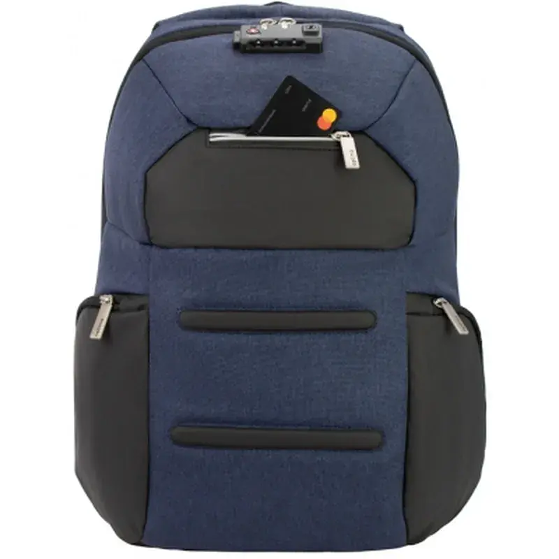 Рюкзак шкільний Optima 18.5" USB Anti-Theft унісекс 0.7 кг 16-25 л Синій (O96917-02) - фото 4