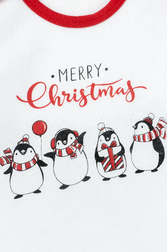 Новорічний дитячий комплект Merry Christmas з пінгвінами, 3 предмети - фото 5