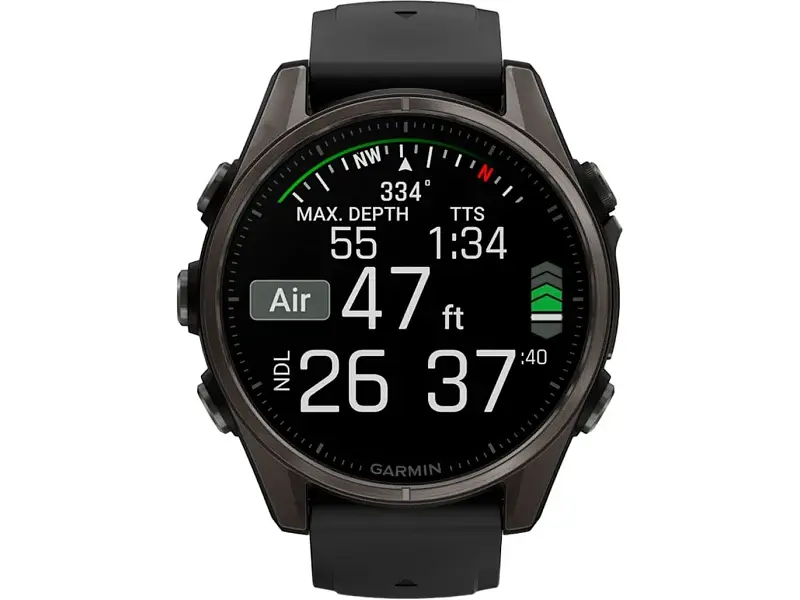 Спортивний годинник Garmin Fenix 8 43mm AMOLED Sapphire Carbon Gray DLC Tit. w. Black/Pebble Gray S. Band (010-02903-20/21) - фото 3
