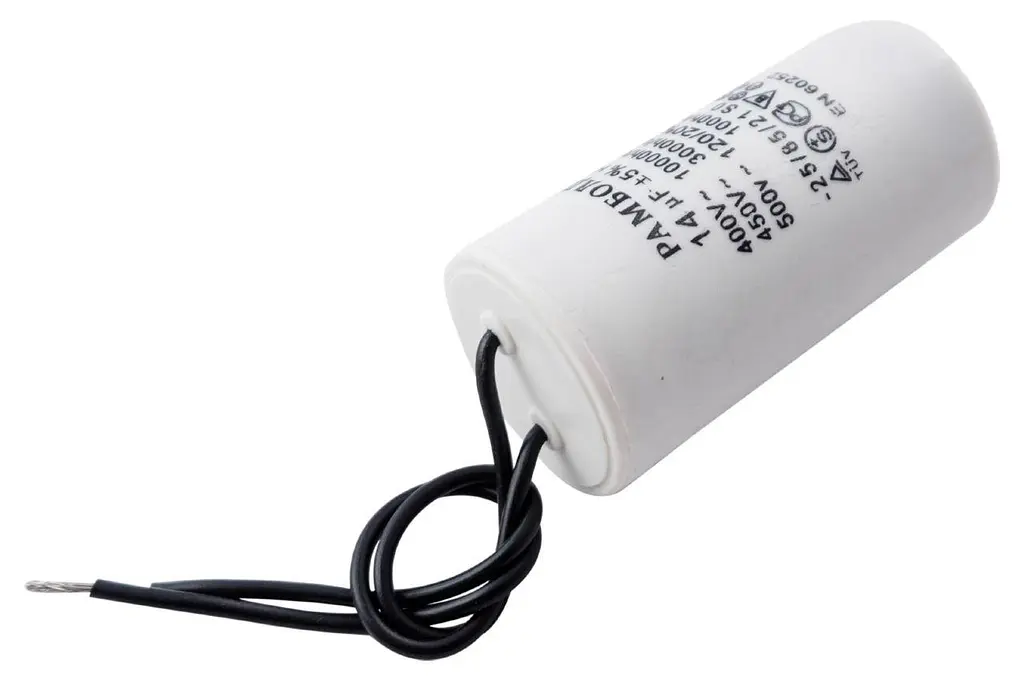 Конденсатор CBB60 Рамболд 14 мкФ x 450 В провід та болт - фото 3