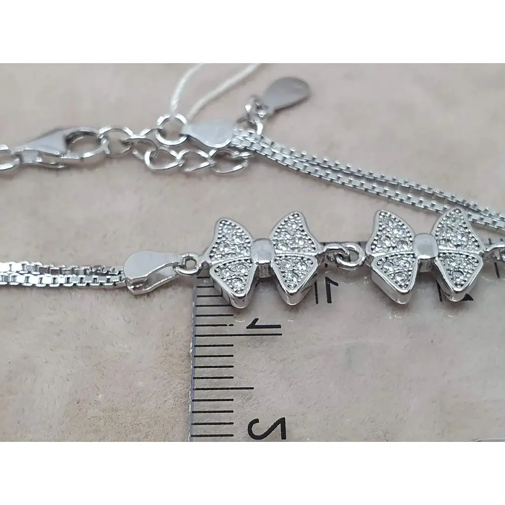 Серебряный браслет TOP Silver Бабочки с фианитами. 550078Б - фото 3