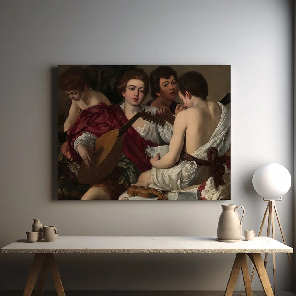 Інтер'єрна картина Музики (Концерт), Караваджо, Caravaggio, репродукція картини, 60×80 см (id7010) - фото 3