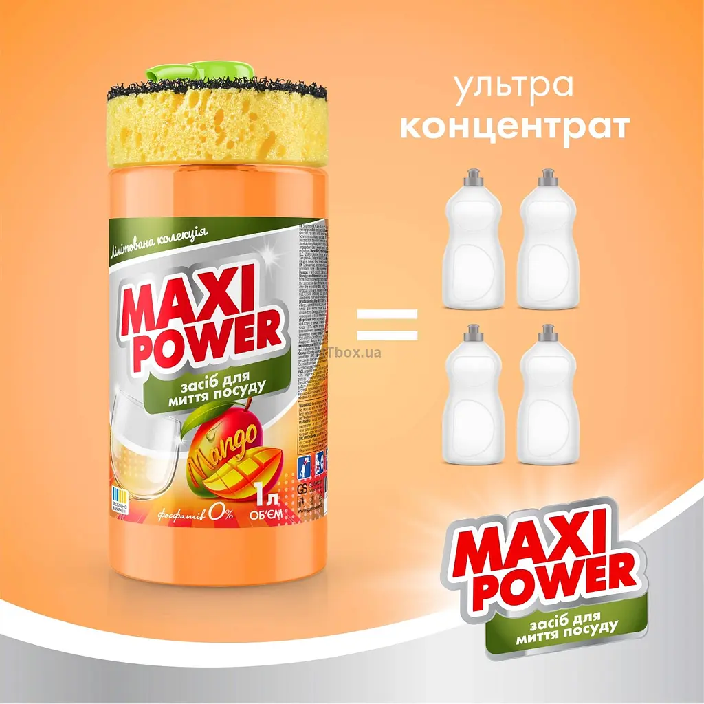 Засіб для миття посуду Maxi Power манго 1 л  - фото 4