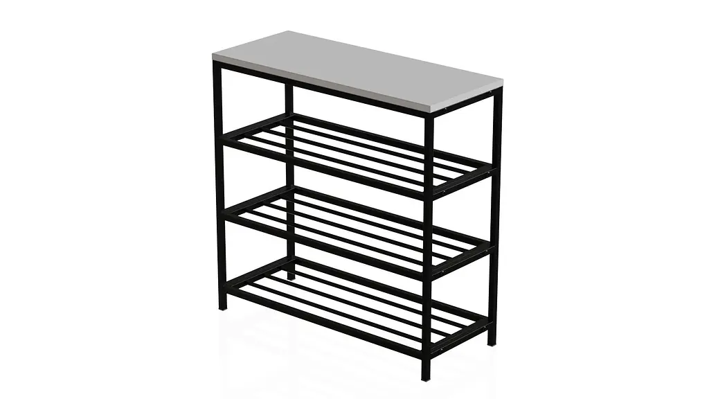 Полиця для взуття Слайм 3 Ferrum-decor 635x630x260 Чорний метал ДСП Білий 16 мм (FRD-105156) - фото 8