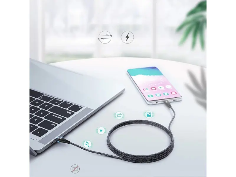 Кабель USB Type-C Choetech USB Type-C to USB Type-C 60W 1.2m Black (XCC-1003) - фото 7