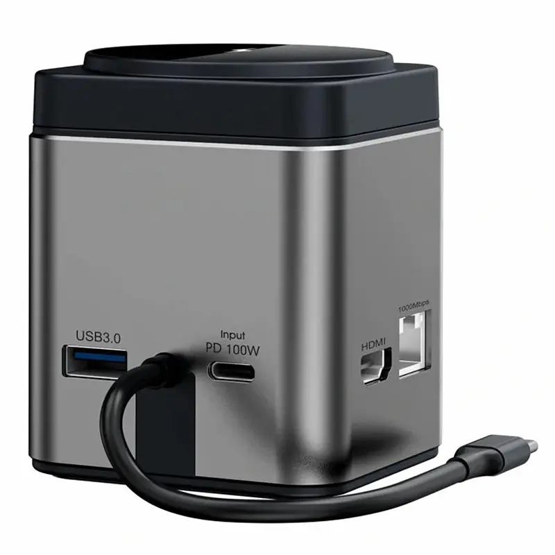 БЗП Wi-W025 Cube 9in1 USB-C + HUB Gray Wiwu teh0029894 - фото 2