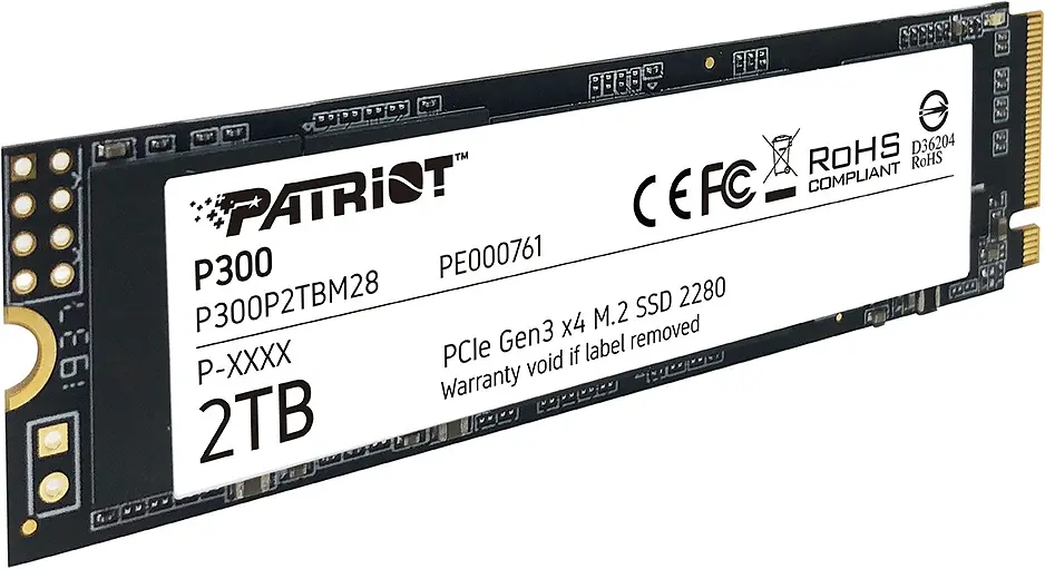 Накопичувач SSD Patriot P300 M.2 2280 NVMe PCIe 3.0 x4 3D TLC 2TB (P300P2TBM28) - фото 4
