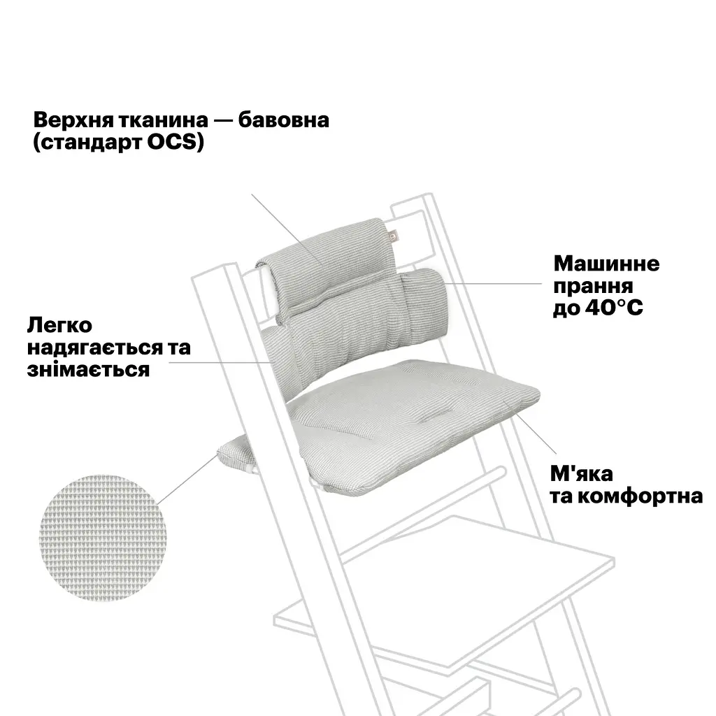 Текстиль для стільця Stokke Tripp Trapp Nordic grey (100366) - фото 4