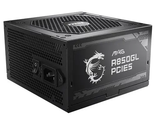 Блок живлення 850 Вт, MSI MAG A850GL PCIE5, Black, модульний, 80+ Gold, Active PFC, 12 см FBD, 4xMolex / 8xSATA / 1x16-pin / 4x6+2-pin / 2x4+4-pin / 1x20+4-pin, захист OCP/OVP/OPP/OTP/SCP/UVP - фото 3
