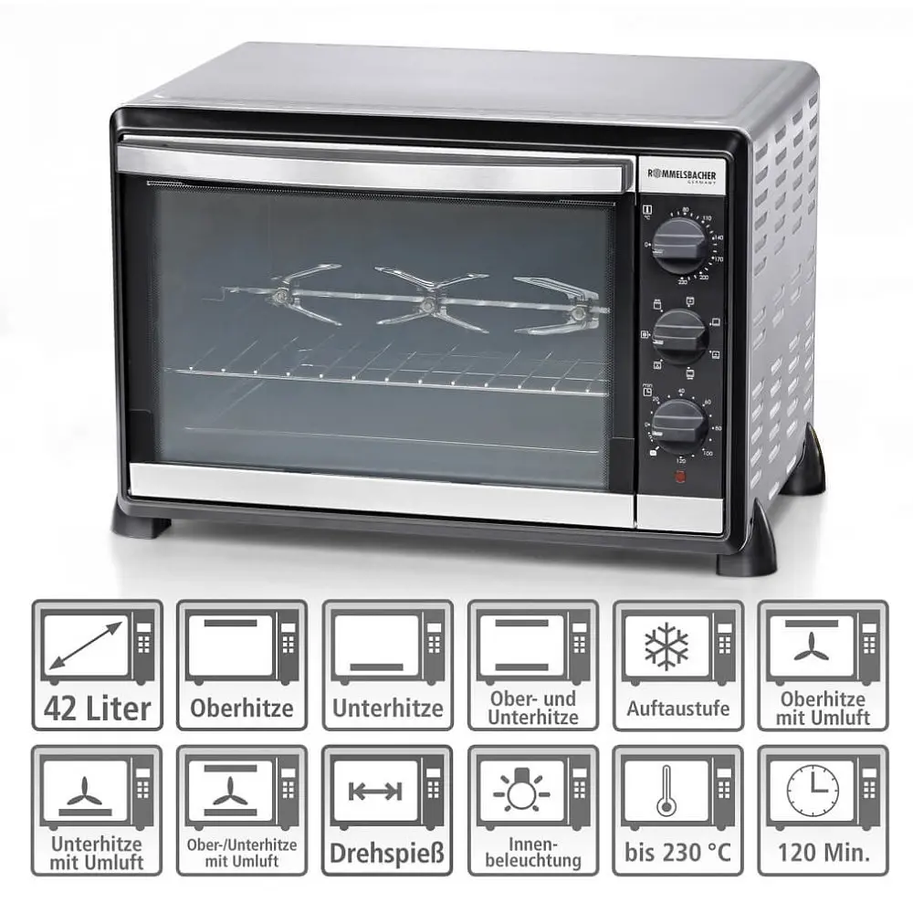 Электропечь с грилем Rommelsbacher BG 1805/E, 42 л - фото 2