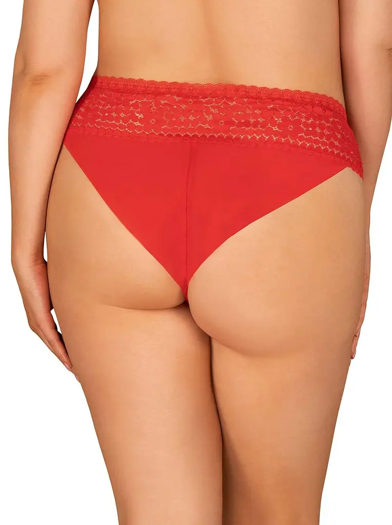 Трусики Obsessive Blossmina, 4XL/5XL (червоний) - фото 2