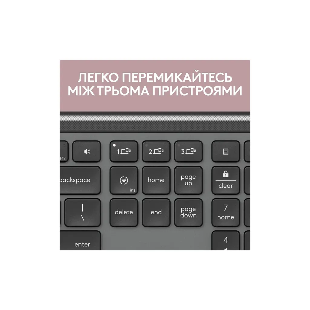 Клавіатура Logitech K950 Bluetooth/Wireless UA Graphite (920-012465) - фото 4