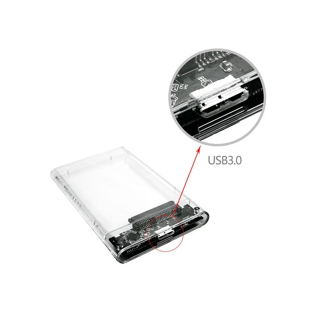 Кишеня зовнішня Dynamode 2.5" SATA HDD/SSD USB 3.0 Transparent (DM-CAD-25316) - фото 8