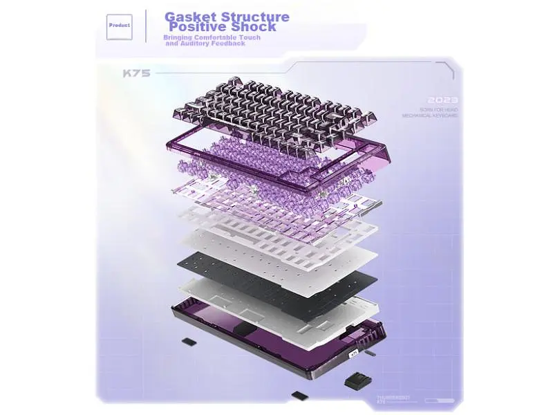 Клавіатура Thunderobot K75 TKL Violet Mist Moon Purple (6932066305550) - фото 4