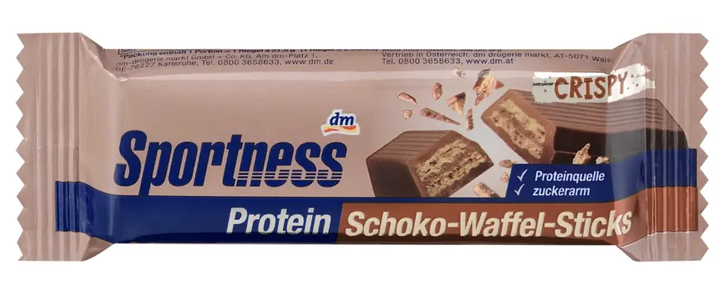 Протеїновий вафельний батончик Sportness хрусткий шоколад, 21,5 г
