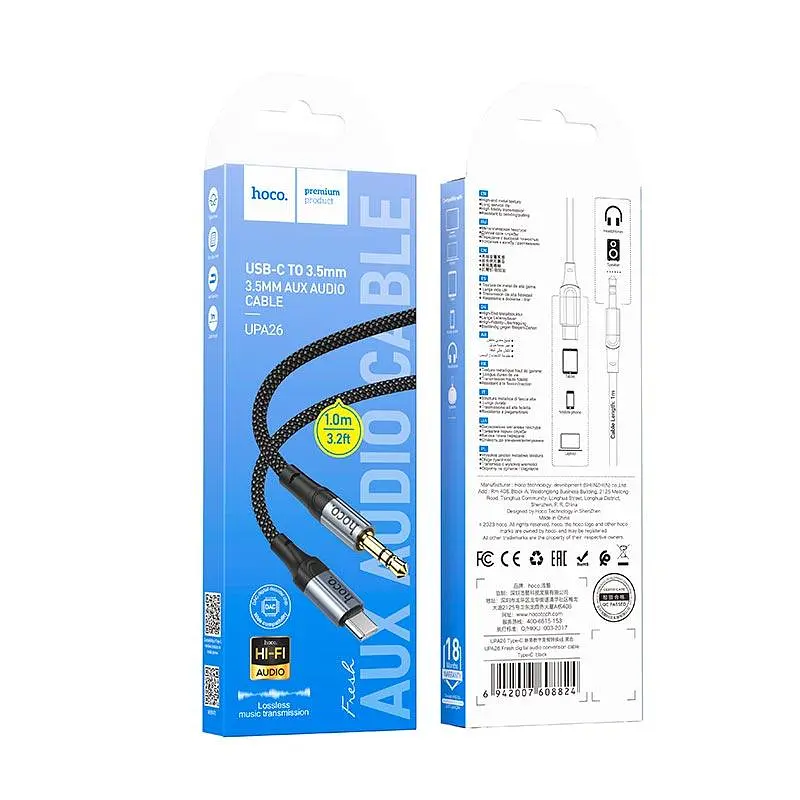 Кабель HOCO fresh digital audio conversion Cable Type - C UPA26 1m, DAC - фото 2